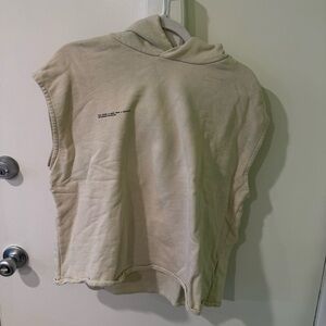 PANGAIA Cream Sleeveless Hoodie
